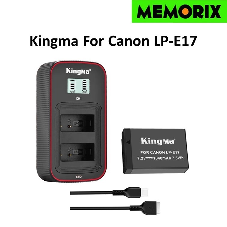 (ไม่สามารถใช้ร่วมกับแท่นชาร์จของแท้ได้) KingMa For Canon LP-E17 battery (1040mAh) for Canon EOS M3 M