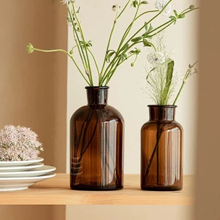 OurHome [พร้อมส่ง] แจกันแก้ว ins glass vase แจกันเรียบง่าย ของแต่งบ้าน พร็อพถ่ายรูป ร้านกาแฟ ร้านอาหาร ของตกแต่งโรงแรม