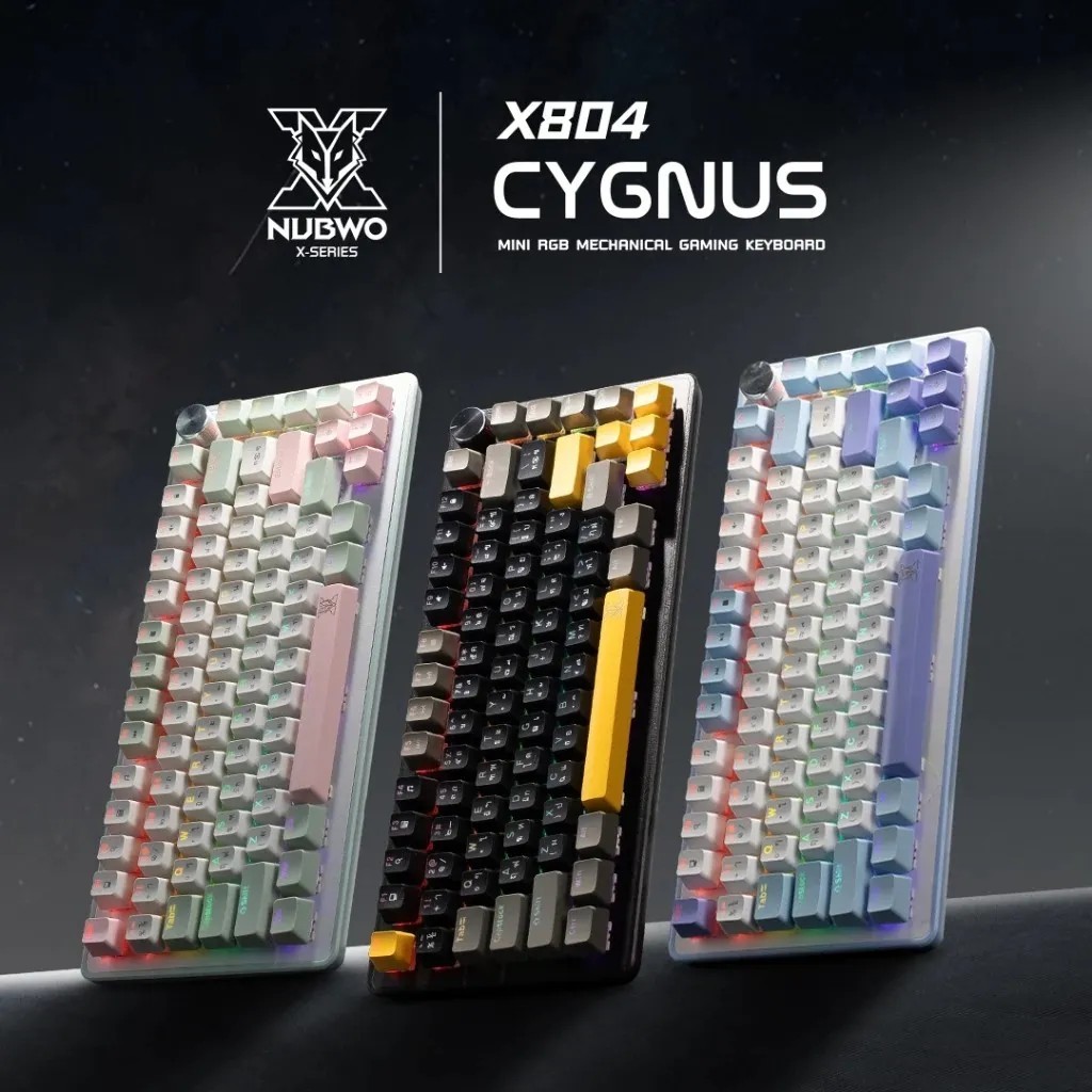 คีย์บอร์ดเกมมิ่ง NUBWO รุ่น X804 มีโหมดไฟดีไซน์สวยงาม แข็งแรง ทนทาน Mechanical MINI RGB