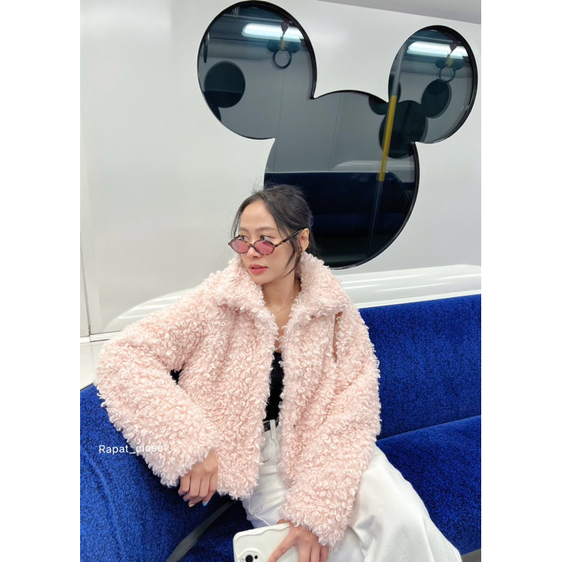 🌸New Blossom Fleece🌸พร้อมส่งเสื้อกันหนาวเสื้อโค้ท เสื้อครอปขนแกะ