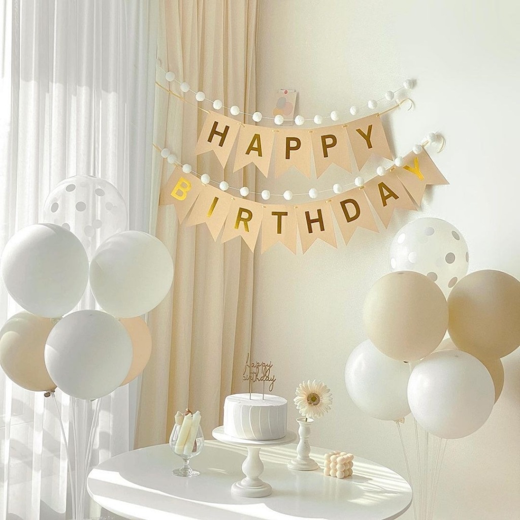 ธงกระดาษ HAPPY BIRTHDAY แบนเนอร์ ธงประดับงานปาร์ตี้ งานวันเกิด Bannerกระดาษ