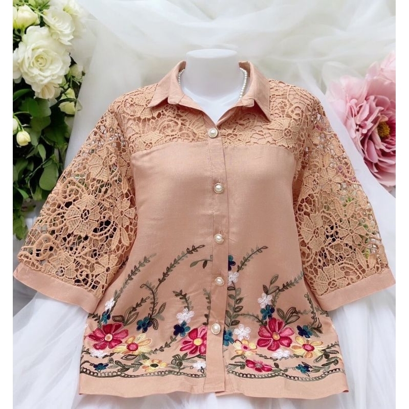 เสื้อเชิ้ตผู้หญิงผ้าลินินอก38-42นิ้วอก44-46นิ้ววงานฟรีไชส์ - รูปที่ 6