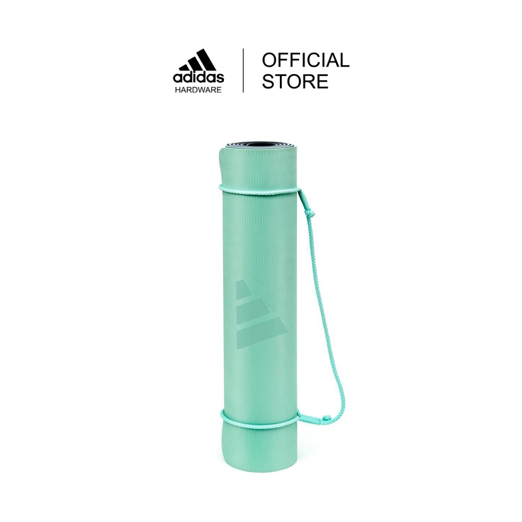 Adidas เสื่อโยคะแบบสองด้าน - 6 มม. (สีน้ำเงิน/เขียว) *แถมสายรัดเสื่อ* (Double Sided Yoga Mat - 6mm - Blue / Mint)