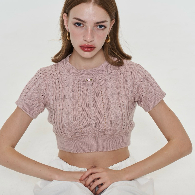 RUBYANDLEMON - CAMILLE ROSE TOP (เสื้อคลิปแขนสั้นแต่งดอกไม้)