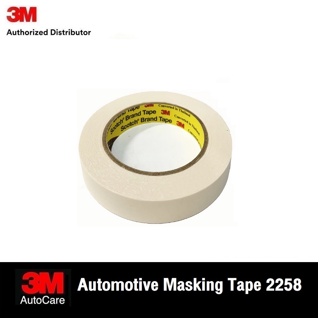 3M กระดาษกาวปิดพ่นสี Automotive Masking Tape 2258 18 24 48มม x50 เมตร สำหรับงานรถยนต์