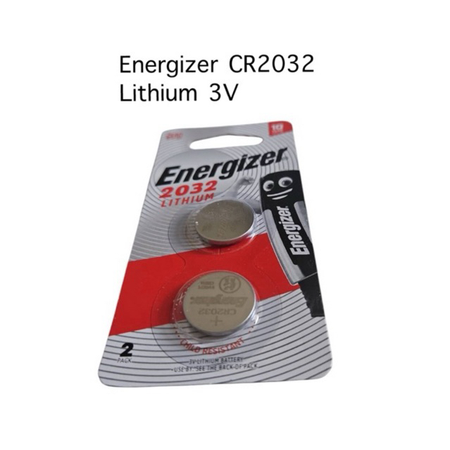 ถ่านEnergizer Lithium CR2032 3V แพคบรรจุ2ก้อน(นำเข้า)