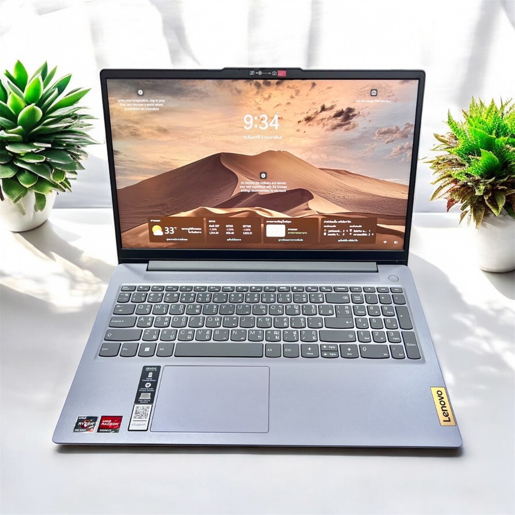 โน๊ตบุ๊ค Lenovo IdeaPad Slim 3 Ryzen 5 7520U / Ram 16GB เครื่องใหม่มือ 1 นอนตู้ประกันเดิน ยังไม่ผ่าน