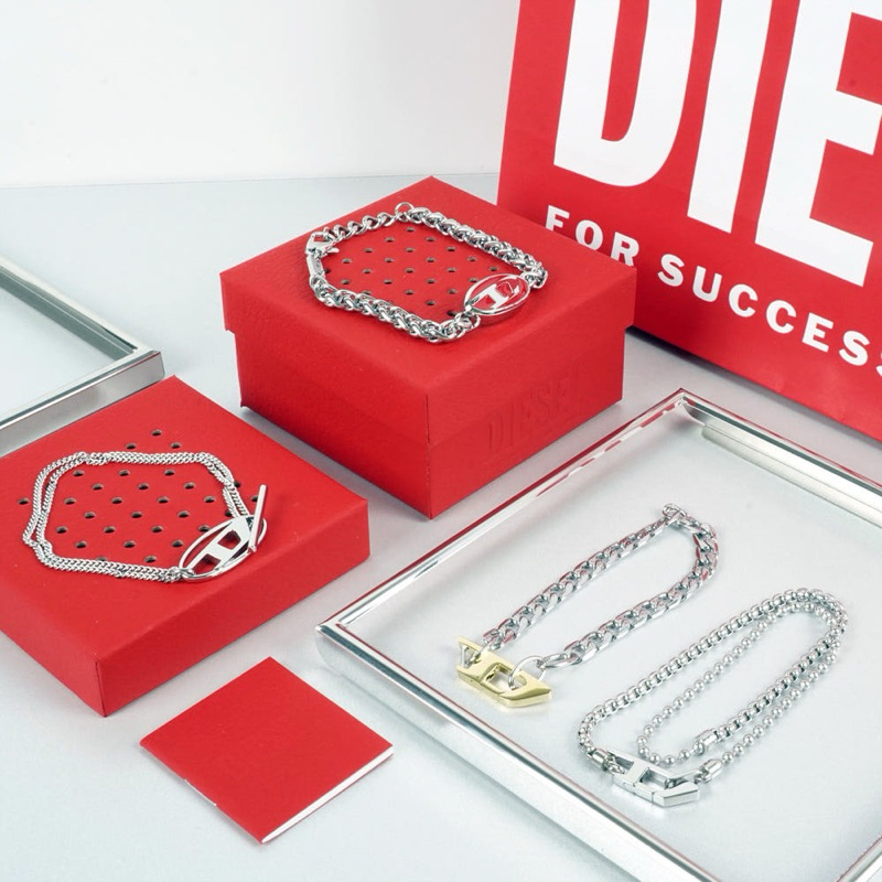 สร้อยข้อมือ Diesel Bracelet ของแท้ | โซ่สายข้อมือ Stainless Steal | ต่างหูผู้ชาย Diesel
