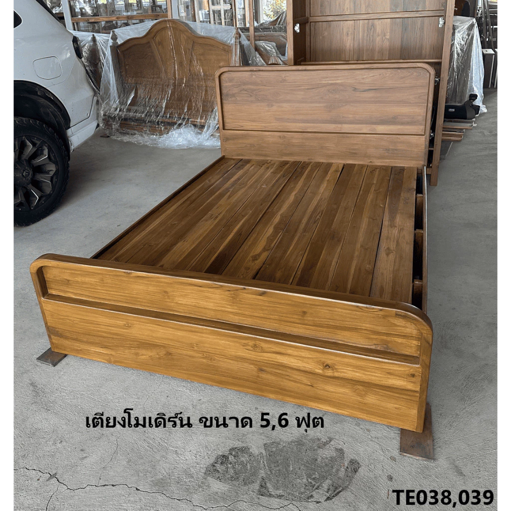 เตียงไม้สักทอง ขนาด 3.5 5 6 ฟุต thumbnail 5