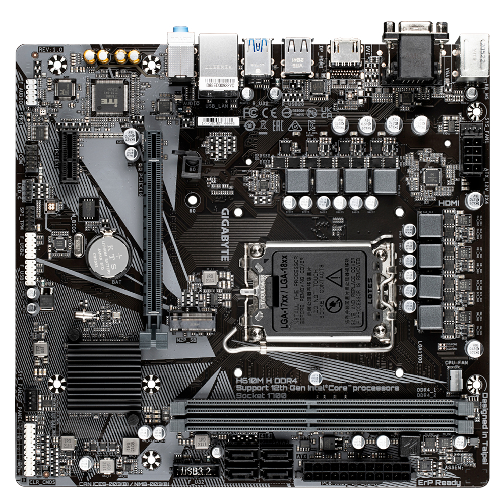 Gigabyte H610M H V3 DDR4 LGA1700 MOTHERBOARD Combo Deal Intel I3-12100F / I3-12100 / I3-13100 / I5-12400F / I5-12400