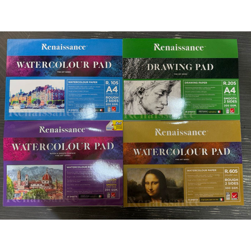 Renaissance สมุดสเก๊ตและสีน้ำA4/A3 รุ่น R205/R105/R605/R305 และR102/R202/R602