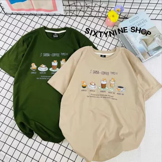 เสื้อยืดพิมพ์ลาย " shiba coffe " พร้อมส่ง