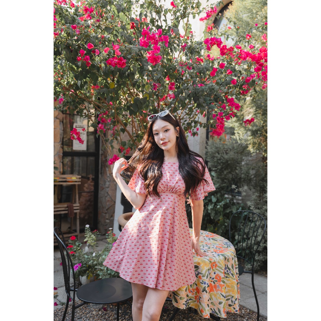 Pamlook Popcorn dress ลายเชอรี่