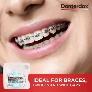 ไหมขัดฟันปลายแข็งสำหรับคนจัดฟัน - Donterdox รุ่น OrthoThread [จำนวน 50 เส้น] - ปลายแข็งสำหรับสอดใต้เหล็กจัดฟัน