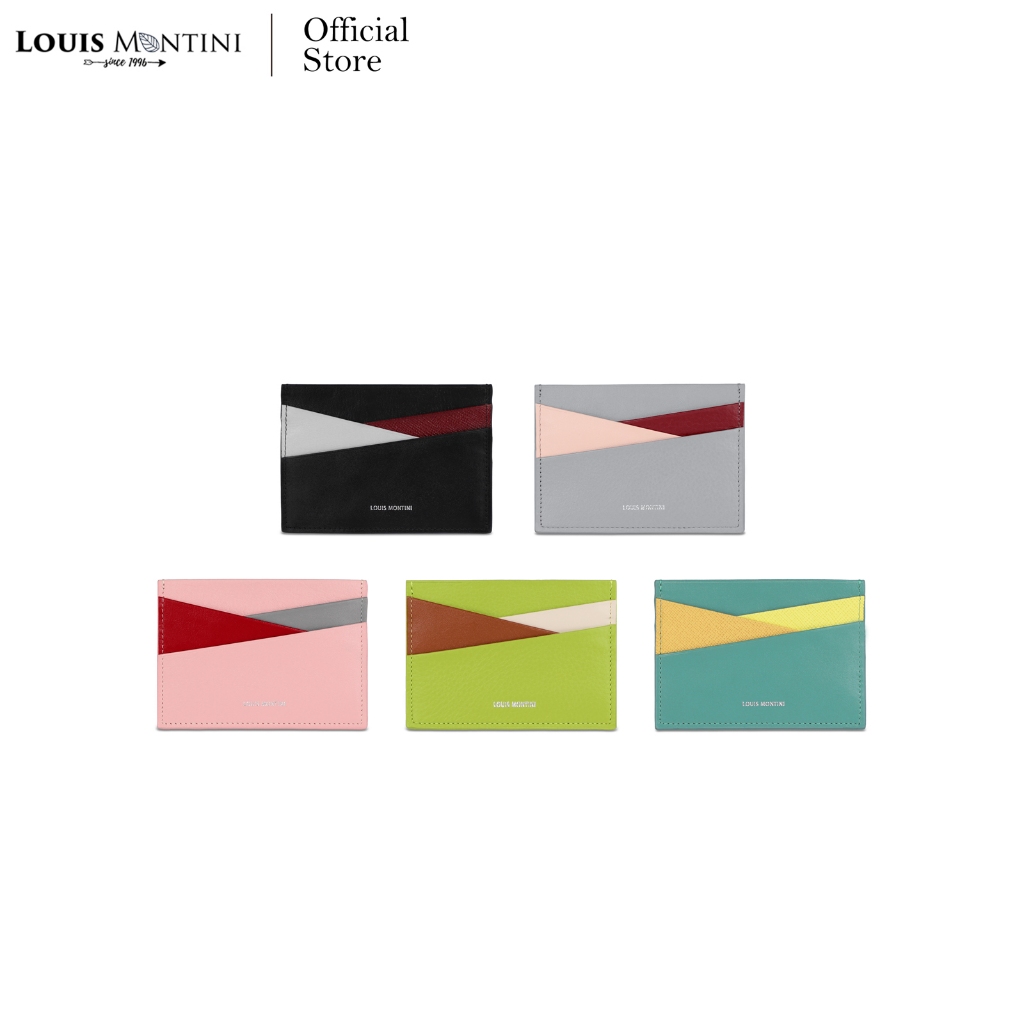 Louis Montini กระเป๋าใส่บัตรเครดิต กระเป๋าพกพาหนังวัวแท้ Credit Card Holder WK16