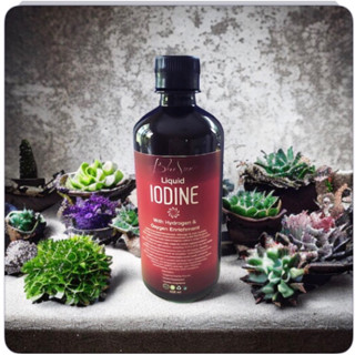 IODINE  ขวดเล็ก จุกหยด  100ml. (ผสมกับน้ำแร่ Silver SCH+)