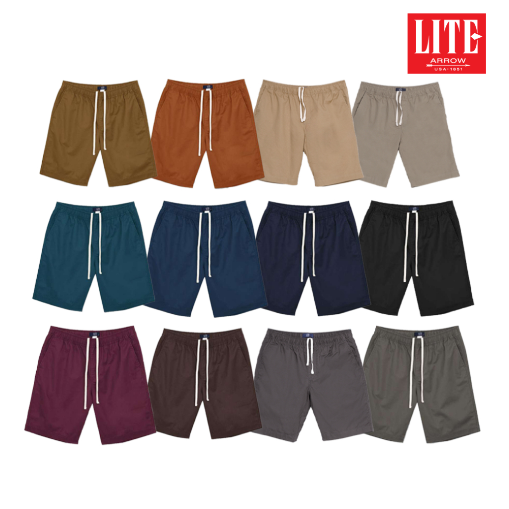 ARROW LITE กางเกงขาสั้นเอวยางยืด Cotton 100%