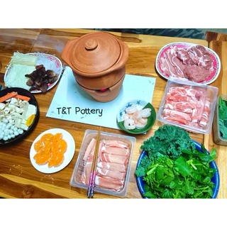 ชุดหม้อจุ่มดินเผา หม้อ 6.5 นิ้ว พร้อมเตา (หม้อ+เตา 139฿)