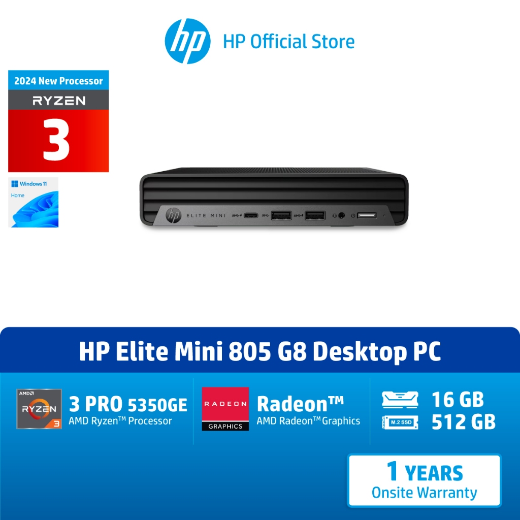 HP Elite Mini 805 G8/R3 PRO 5350GE 16GBDDR4 3200 512GBSSD WinHomePPP