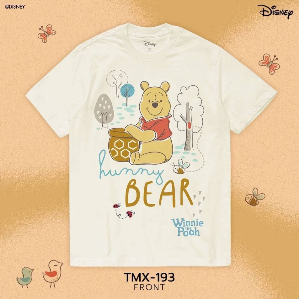 Power 7 Shop เสื้อยืดการ์ตูน ลาย "Winnie the Pooh" ลิขสิทธ์แท้ DISNEY(TMX-193-สีครีม) — صورة 2