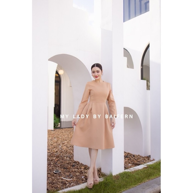 เดรสออกงานสีน้ำตาลเเบรนด์ MY LADY BY BAIFERN
