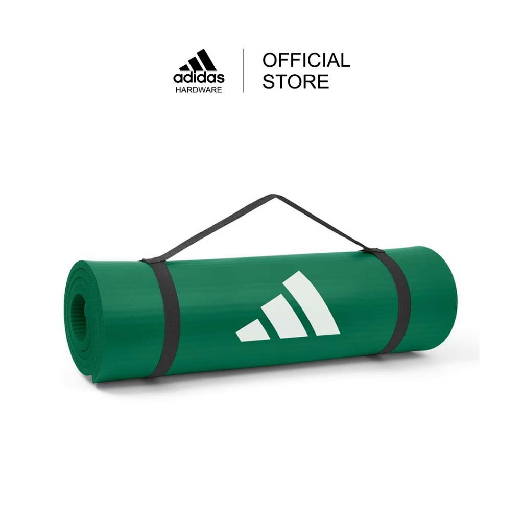 Adidas เสื่อฟิตเนส - 10 มม. (สีเขียวเข้ม) *แถมสายรัดเสื่อ* (Fitness Mat - 10mm - Dark Green)