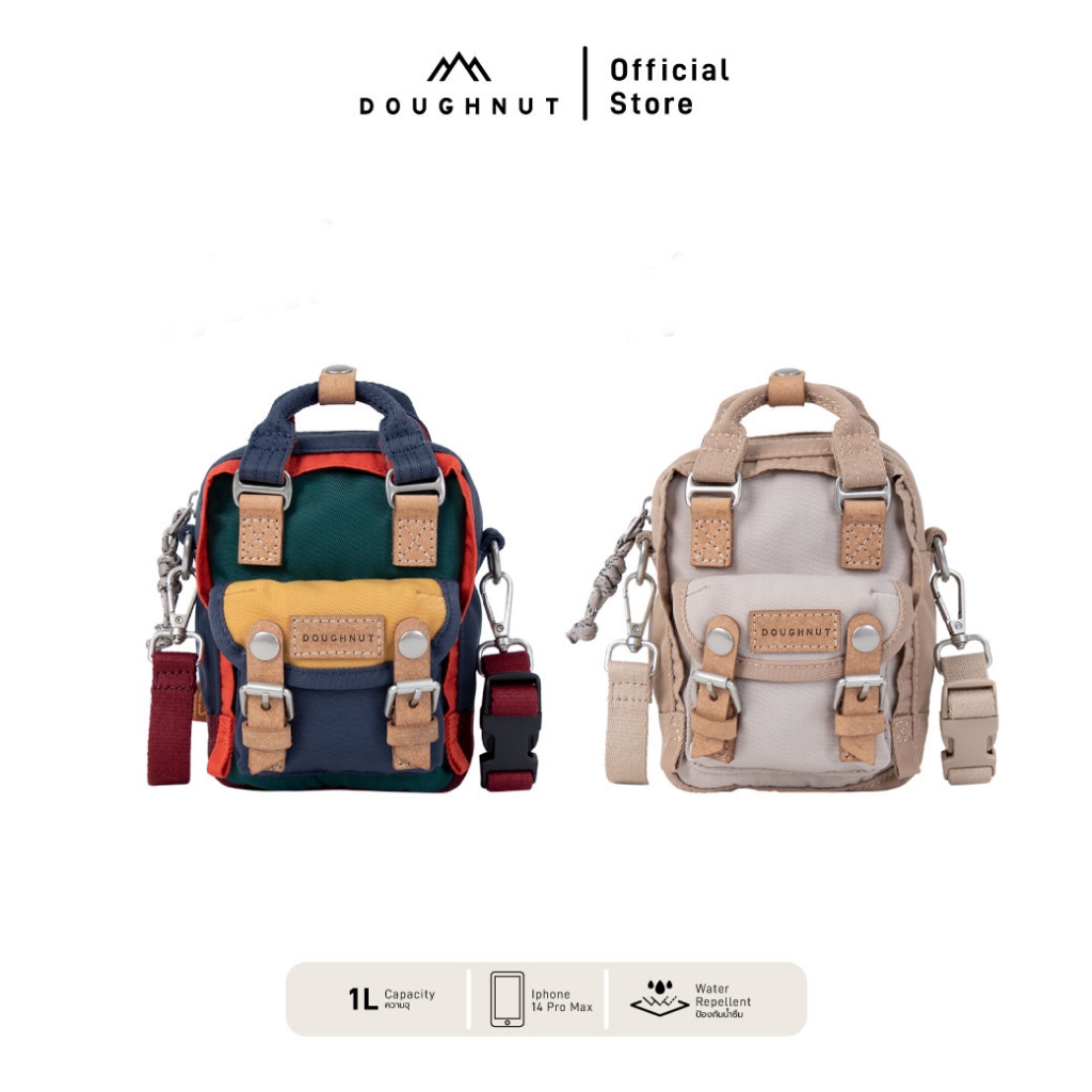 DOUGHNUT รุ่น Tiny Crossbody Happy Camper Series กระเป๋าสะพายข้าง กระเป๋าสะพายจิ๋วโดนัท อะไหล่หนังแท้ ทนทาน ของแท้