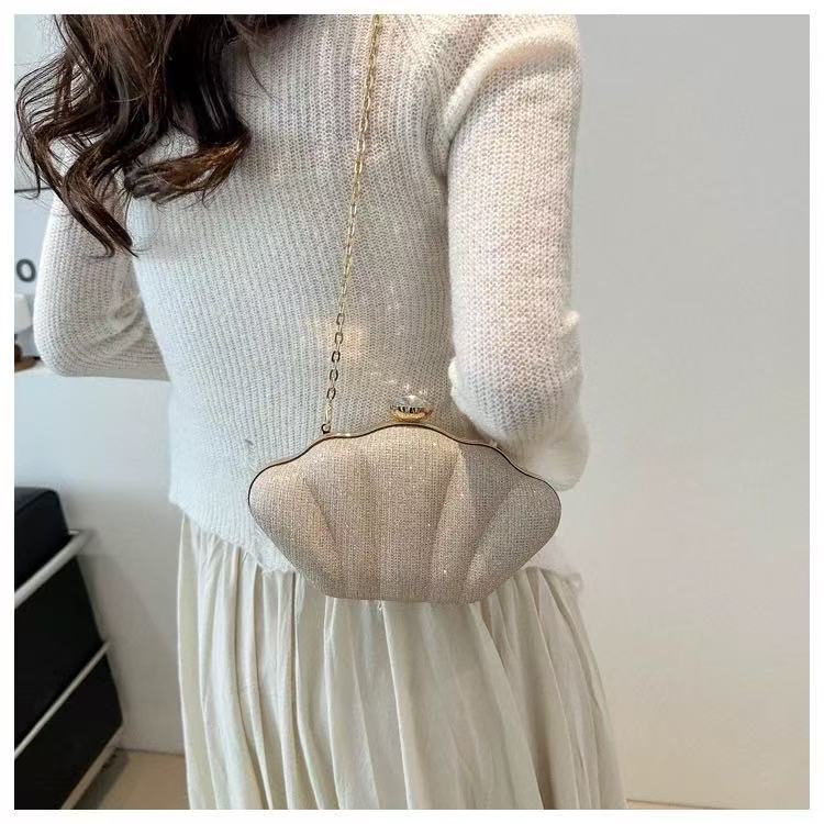 กระเป๋าสะพายไหล่ กระเป๋าทรงเปลือกหอย-กระเป๋าสะพายข้าง Fashion bags-ส่งจากไทย