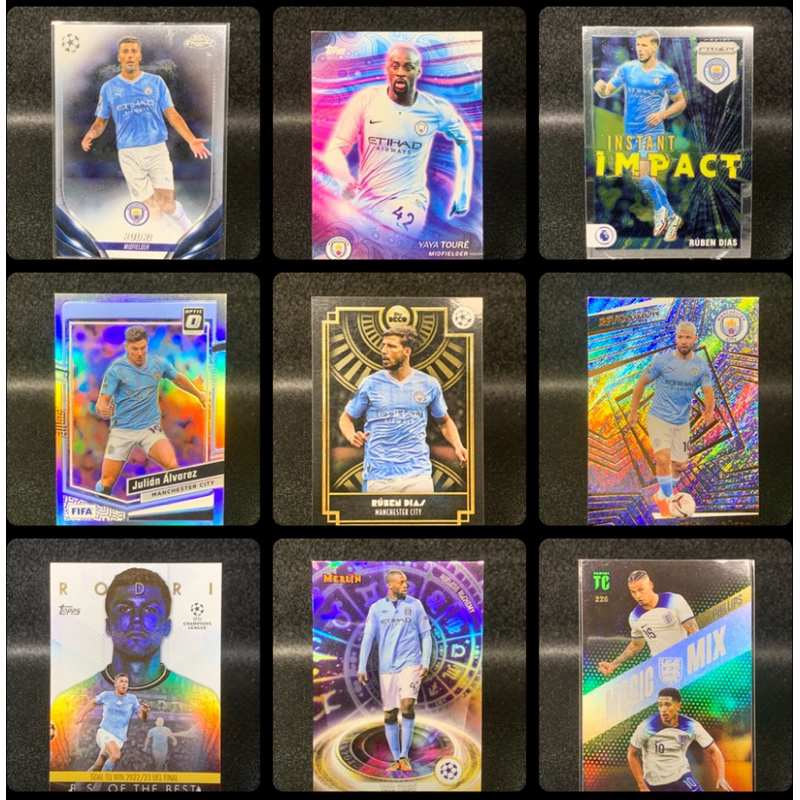 การ์ดฟุตบอลนักเตะทีม Manchester City การ์ดหนา35pt ลิขสิทธิ์แท้