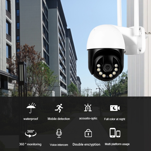 Eseecloud 5MP Wifi Camera กล้อง ในร่ม กลางแจ้ง มุมมองระยะไกล 8 LED ZOOM 10X