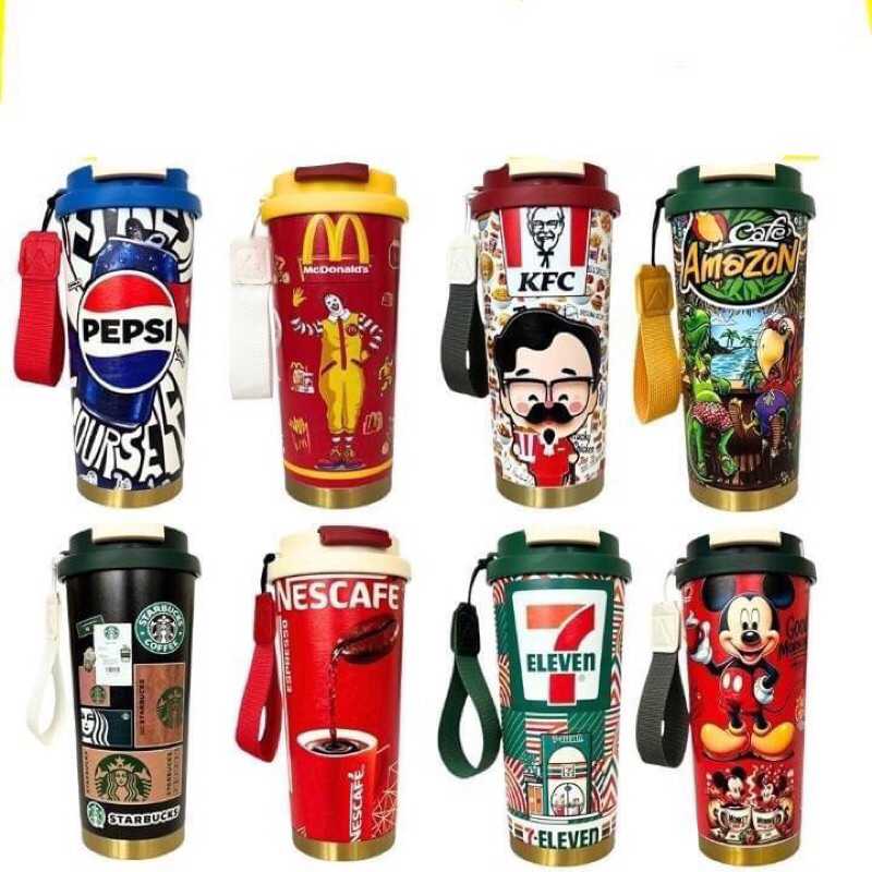 พร้อมส่ง แก้วกาแฟ  เเก้วเก็บความเย็น-ความร้อน มาใหม่มีลายให้เลือกหลายลาย เก็บความเย็น 6-12 ชั่วโมง สเเตนเลส316