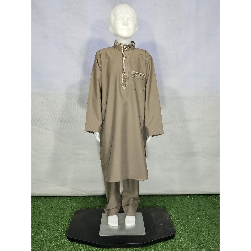 ชุดเด็กมุสลิมชายชุดปากีแบรด์ดัฟฟะห์เสื้อและกางเกง