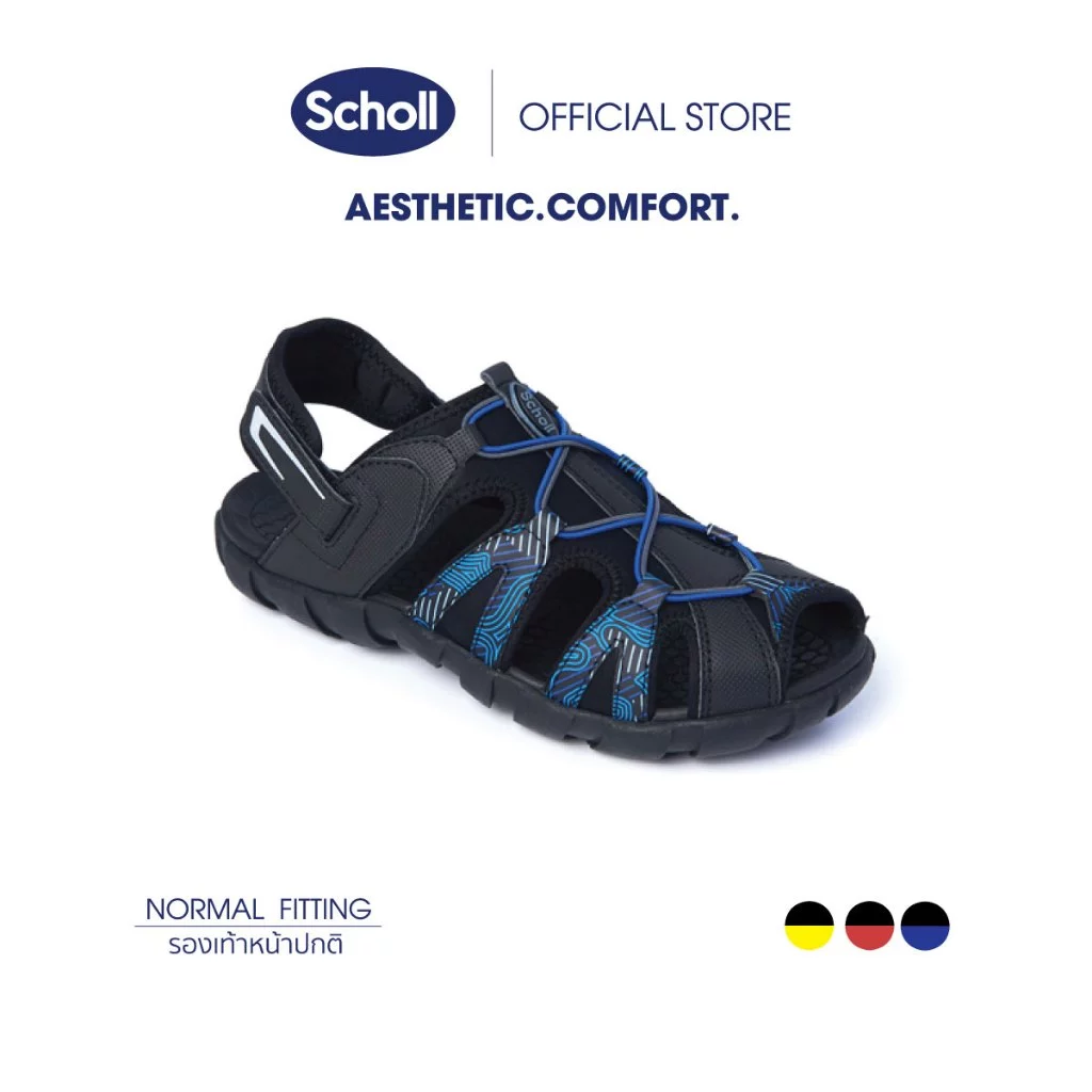 Scholl รองเท้าสกอลล์-มาริโอ้ พริ้นท์ Mario Print รองเท้ารัดส้น สำหรับผู้ชายและผู้หญิง รองเท้าสุขภาพ