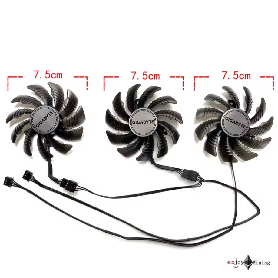 พัดลมการ์ดจอ GIGABYTE GeForce RTX3050 3060 3060ti GAMING Magic Eagle OC Graphics Card Fan PLD08010S12HH ราคา ถูกที่สุด ดีลบีเคเค แกลเลอรีภาพที่ 2