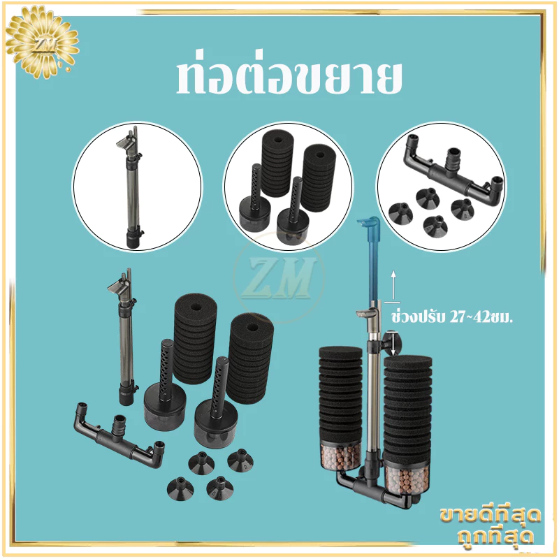 ตัวกรองตู้ปลา กรองแขวน กรองแขวนตู้ปลา กรองฟองน้ำอย่างดี กรองน้ําตู้ปลา ช่วยกรองให้น้ำใส เพิ่มออกซิเจน อุปกรณ์​ตู้ปลา thumbnail 6