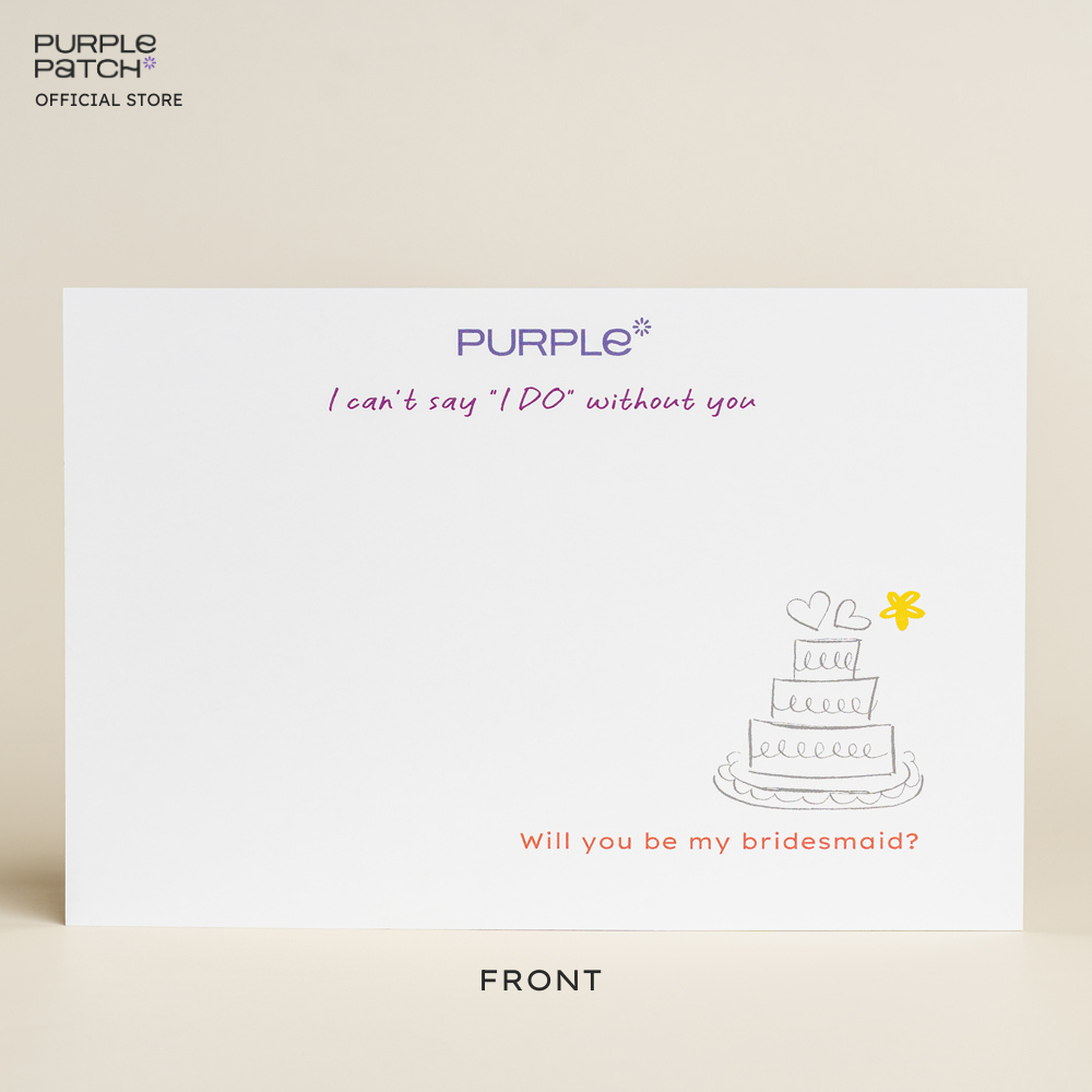 การ์ดอวยพร เพื่อนเจ้าสาว Purple Patch Note Card *Will you be my bridesmaid?*