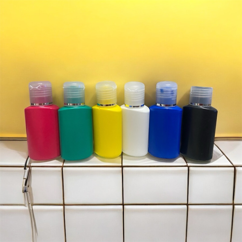 สีโปสเตอร์ปลอดสารพิษ 60ml.แพ็ค6 สี 6 ขวด เลือกสีแจ้งในแชทสีสวยสด