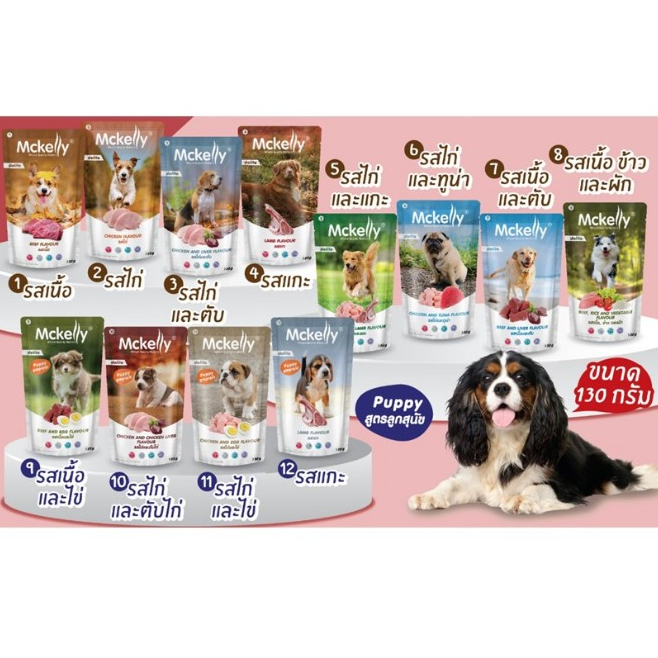 Mckelly Delite อาหารสุนัข ชนิดเปียก 130กรัม 12ซอง*โปรดอ่านรายละเอียดก่อนสั่งซื้อ