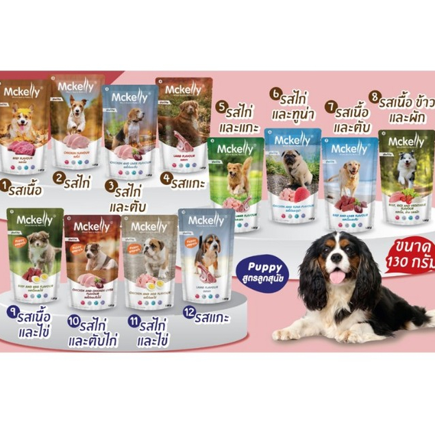 Mckelly Delite อาหารสุนัข ชนิดเปียก130กรัม 48ซอง*โปรดอ่านรายละเอียดก่อนสั่งซื้อ