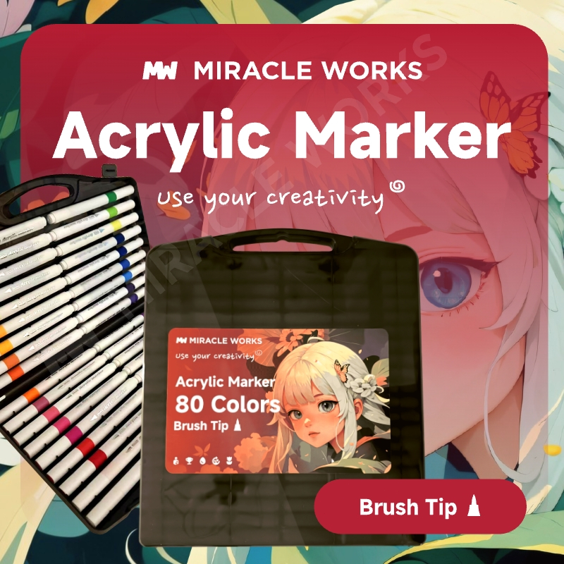 MW 24/36/48/60/80 สี ปากกาอะคริลิค-หัวพู่กัน Brush-tip Acrylic Marker ชุดปากกามาร์กเกอร์อะคริลิค