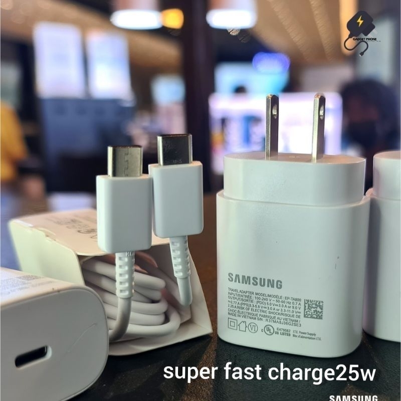 ชุดสายชาร์จแท้Samsung 25w adapter+สายc to c รูปที่ 3