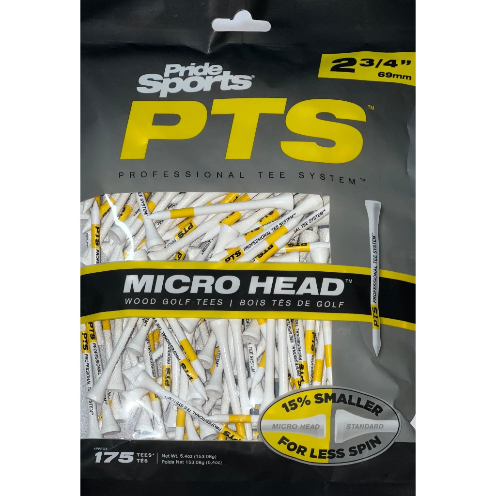 Tees Pride Professional Tee System "Micro head" Wood Tees 2 3/4 (175tees) ที่ตั้งลูกกอล์ฟ (175 ชิ้น)