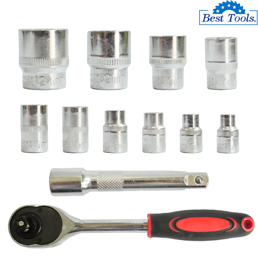 NEW TOOLS ชุดบล็อก ชุดประแจบล๊อค (เบอร์ 8-24 mm) 12 ชิ้น ขนาด 1/2 สินค้าเป็นเหล็กเกรด CR-V JAPAN BRAND โปรโมชั่นราคาถูกส - รูปที่ 4