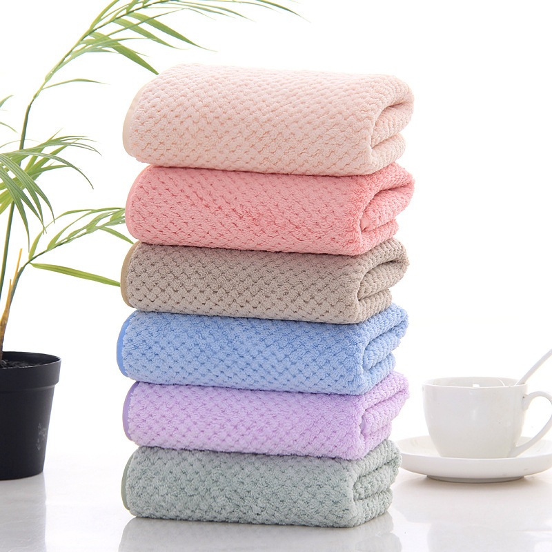 MJB-01 【ขนาด35x75ซม.】ผ้าเช็ดตัว ผ้าขนหนูรังผึ้ง สามารถใส่อาบน้ำได้ สีพื้น นุ่มไม่บาดผิว ขนาดมาตรฐาน