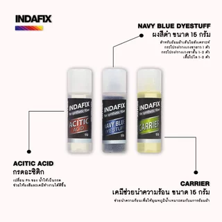 สีย้อมผ้า INDAFIX สำหรับเส้นใยสังเคราะห์ ขนาด 15ml (สีดำและสีกรม)