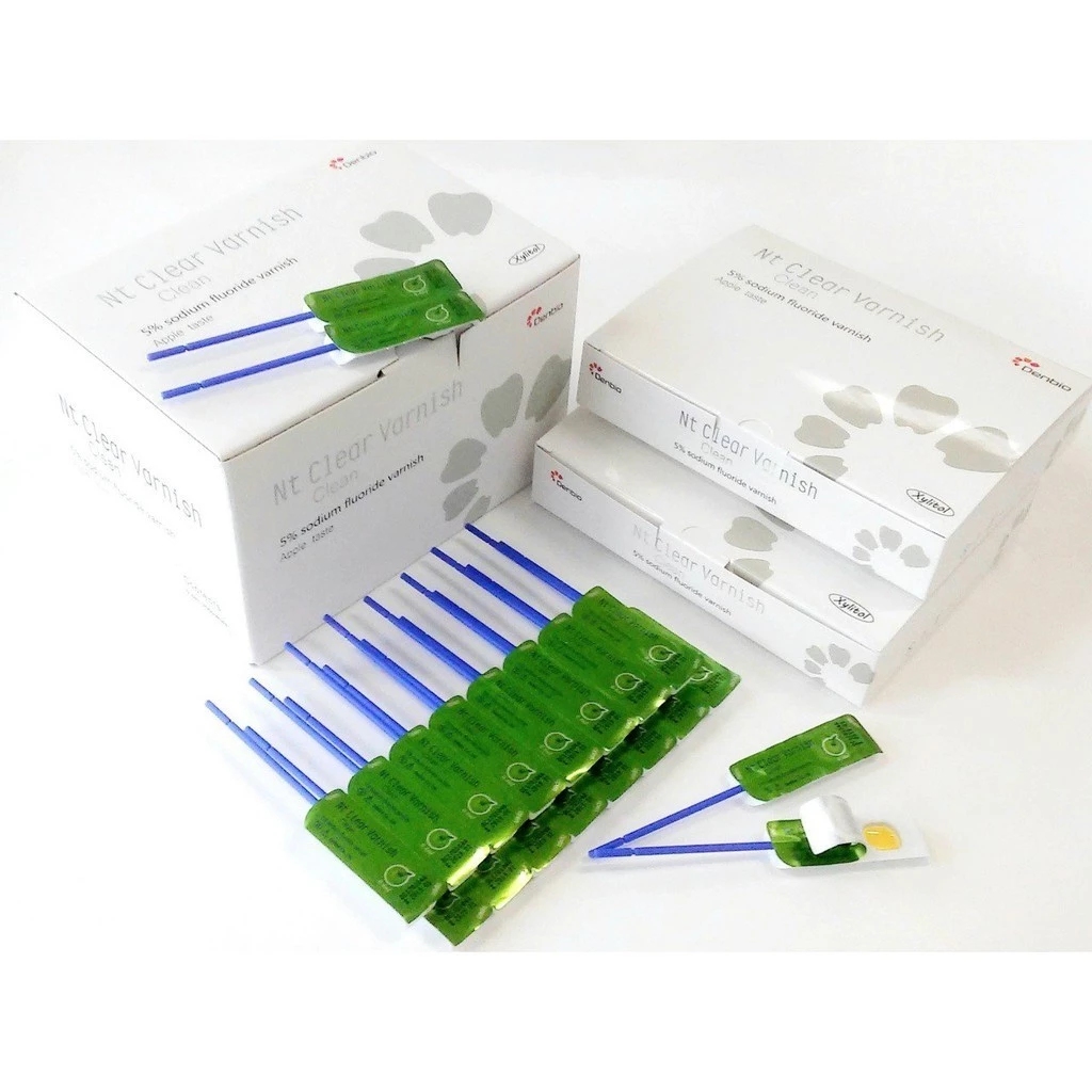 NT Clear Varnish-Clean แบบแพค 5 ชิ้น ฟลูออไรด์ วานิช พร้อมพู่กัน