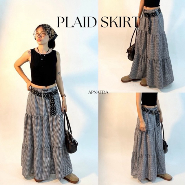 APSHOp กระโปรงยาวลายสก็อต