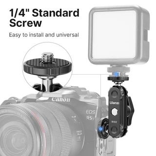 Ulanzi R102 Double Head Clamp แคลมป์ 2 หัว ต่อไมค์ ไฟเซลฟี่ รองรับ Rig กล้อง และขาตั้งมือถือ
