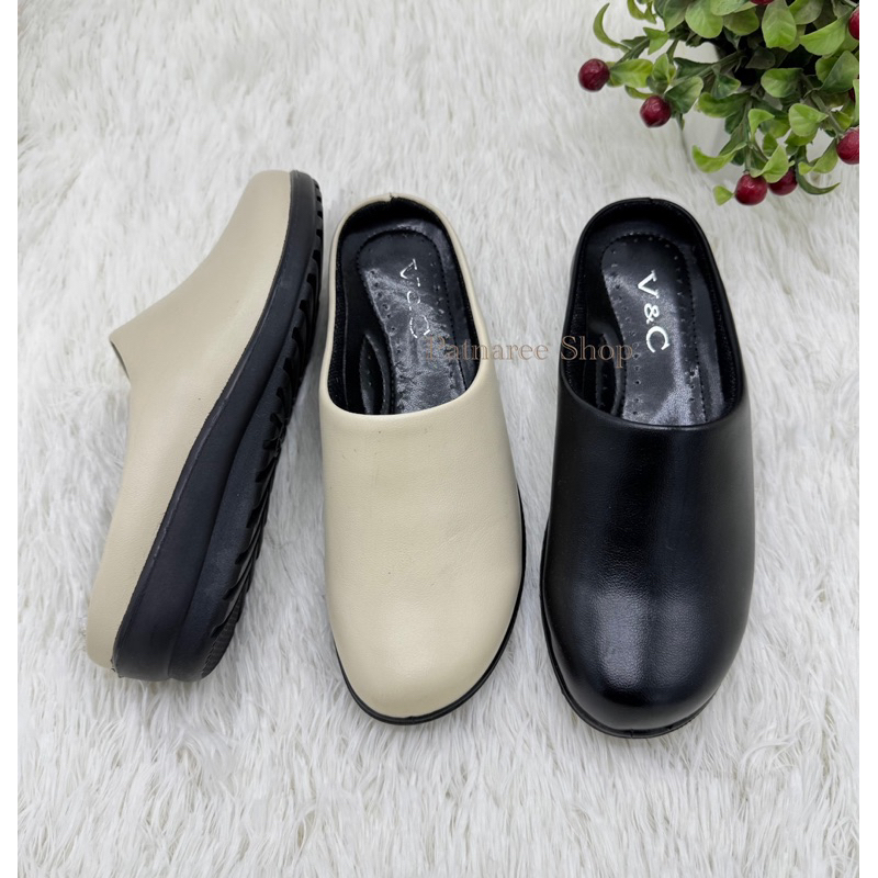 ⭐️พร้อมส่ง⭐️รองเท้าเปิดส้น แบบสวม รุ่น AB27 หนังนิ่ม ใส่สบายเท้า Size 36-41