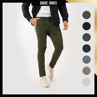 DAVIE JONES [BE FEARLESS] กางเกงชิโนผู้ชาย Slim Tapered Fit …